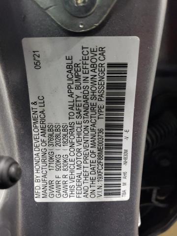 Photo 11 VIN: 19XFC2F88ME003736 - HONDA CIVIC 