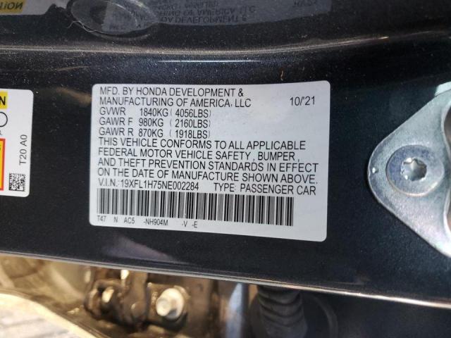 Photo 11 VIN: 19XFL1H75NE002284 - HONDA CIVIC EXL 