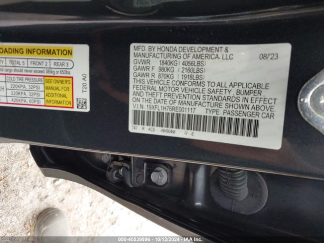 Photo 8 VIN: 19XFL1H76RE001117 - HONDA CIVIC 