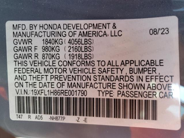 Photo 12 VIN: 19XFL1H86RE001790 - HONDA CIVIC 