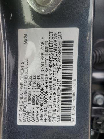 Photo 12 VIN: 19XFL2H51RE042517 - HONDA CIVIC LX 