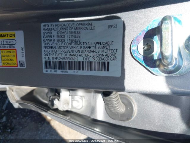 Photo 8 VIN: 19XFL2H58RE006016 - HONDA CIVIC 