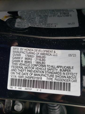 Photo 11 VIN: 19XFL2H59PE015918 - HONDA CIVIC LX 