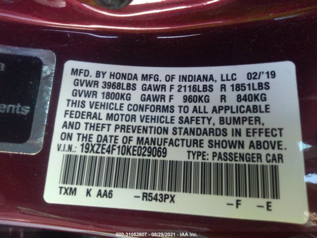 Photo 8 VIN: 19XZE4F10KE029069 - HONDA INSIGHT 