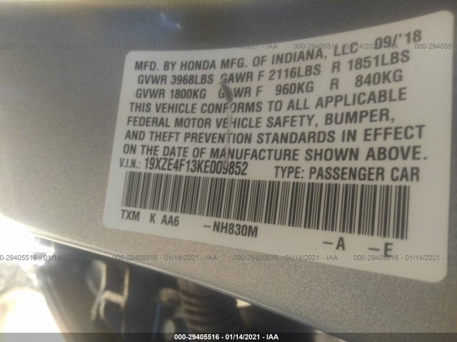 Photo 8 VIN: 19XZE4F13KE009852 - HONDA INSIGHT 