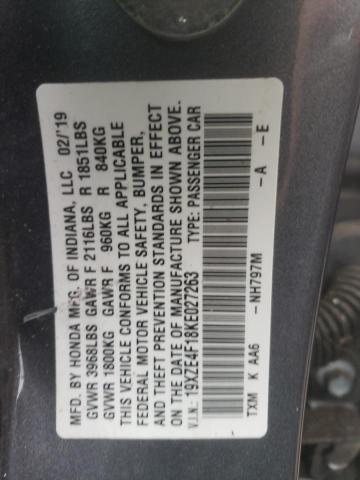 Photo 11 VIN: 19XZE4F18KE027263 - HONDA INSIGHT LX 