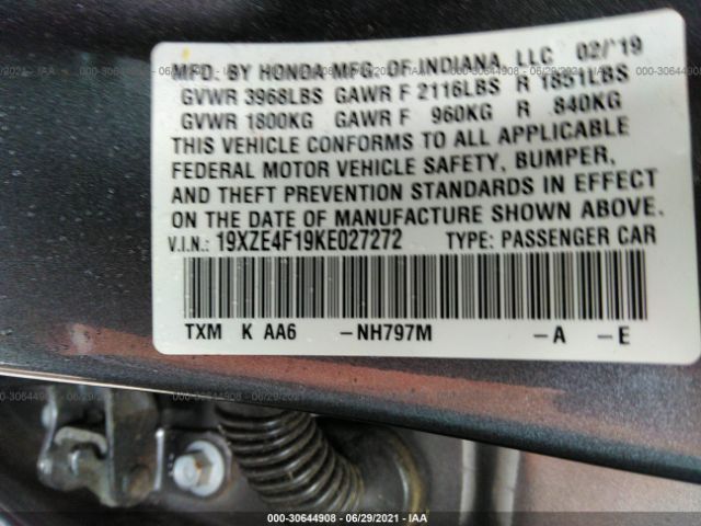 Photo 8 VIN: 19XZE4F19KE027272 - HONDA INSIGHT 