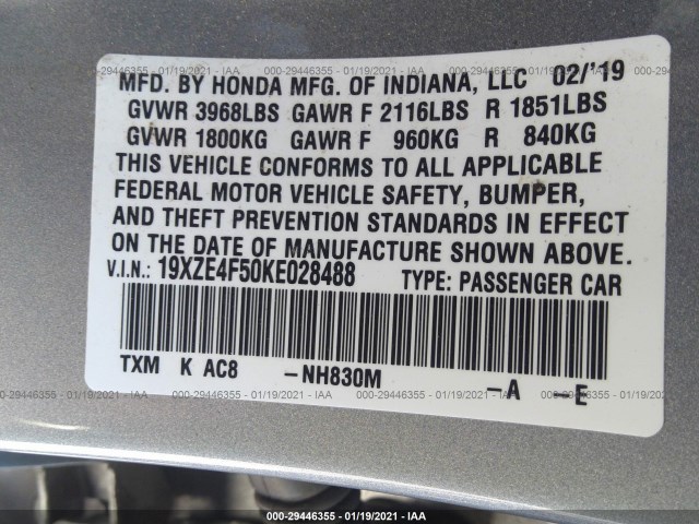 Photo 8 VIN: 19XZE4F50KE028488 - HONDA INSIGHT 