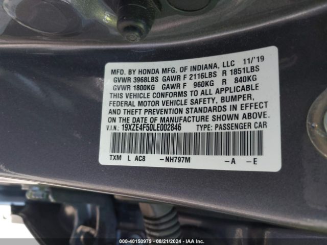 Photo 8 VIN: 19XZE4F50LE002846 - HONDA INSIGHT 