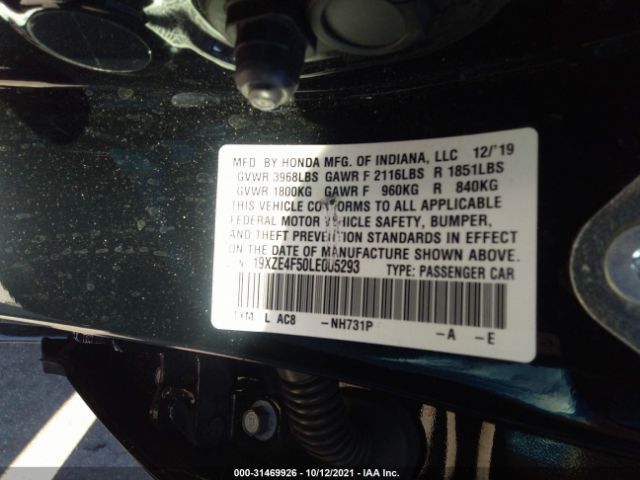 Photo 8 VIN: 19XZE4F50LE005293 - HONDA INSIGHT 