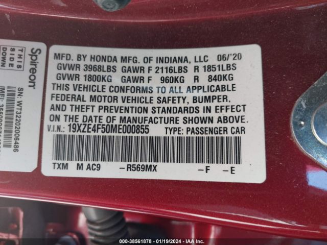 Photo 8 VIN: 19XZE4F50ME000855 - HONDA INSIGHT 