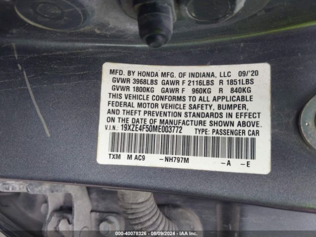 Photo 8 VIN: 19XZE4F50ME003772 - HONDA INSIGHT 