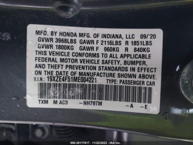 Photo 8 VIN: 19XZE4F51ME004221 - HONDA INSIGHT 