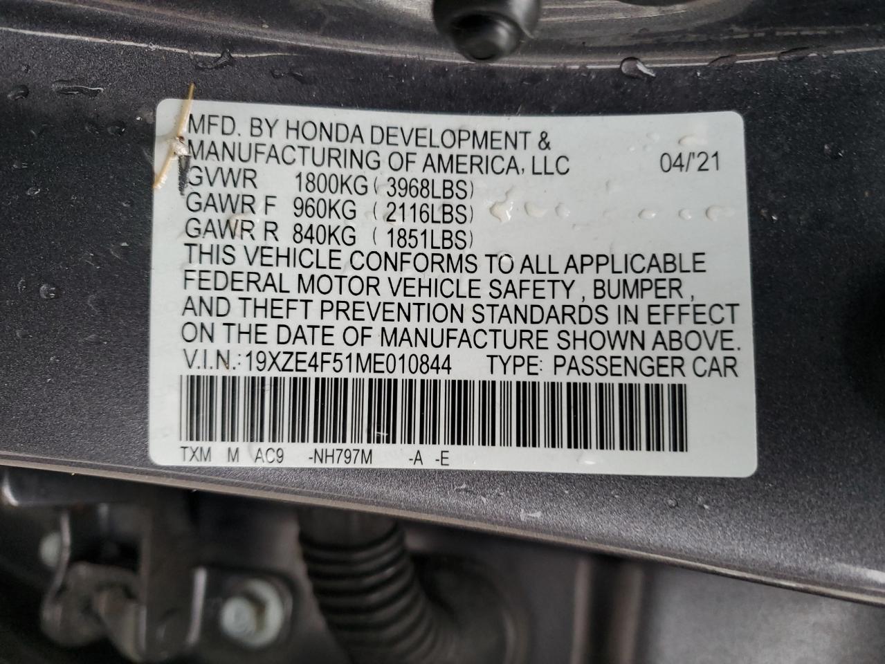 Photo 11 VIN: 19XZE4F51ME010844 - HONDA INSIGHT 