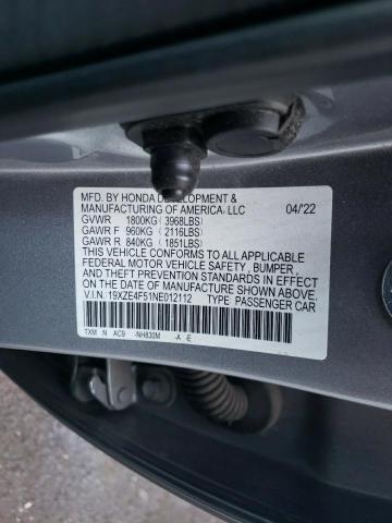 Photo 11 VIN: 19XZE4F51NE012112 - HONDA INSIGHT EX 