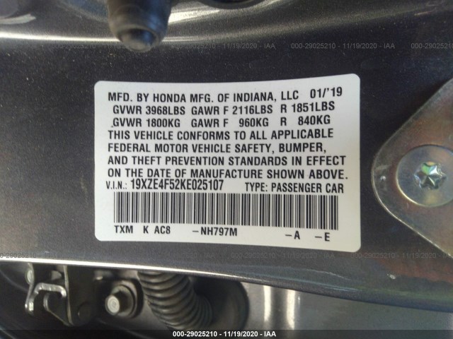 Photo 8 VIN: 19XZE4F52KE025107 - HONDA INSIGHT 