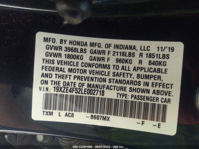 Photo 8 VIN: 19XZE4F52LE002718 - HONDA INSIGHT 