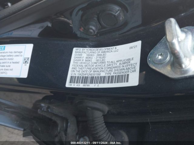 Photo 8 VIN: 19XZE4F52NE001068 - HONDA INSIGHT 