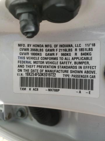 Photo 9 VIN: 19XZE4F53KE019722 - HONDA INSIGHT EX 