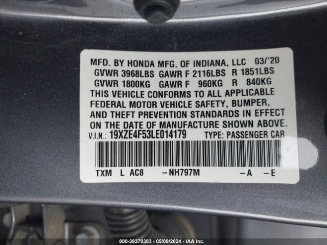 Photo 8 VIN: 19XZE4F53LE014179 - HONDA INSIGHT 