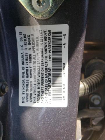 Photo 9 VIN: 19XZE4F54KE008549 - HONDA INSIGHT EX 