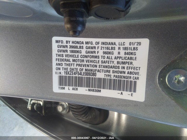 Photo 8 VIN: 19XZE4F54LE009380 - HONDA INSIGHT 