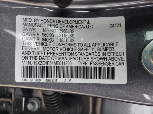 Photo 9 VIN: 19XZE4F54ME011230 - HONDA INSIGHT EX 