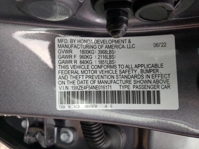 Photo 9 VIN: 19XZE4F54NE016171 - HONDA INSIGHT EX 