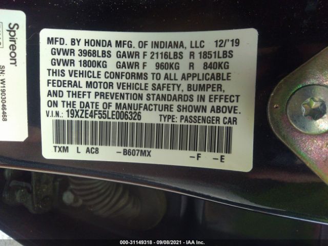 Photo 8 VIN: 19XZE4F55LE006326 - HONDA INSIGHT 