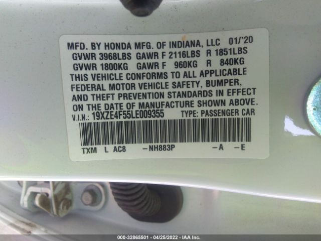 Photo 8 VIN: 19XZE4F55LE009355 - HONDA INSIGHT 