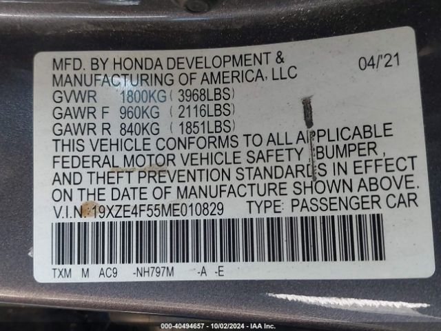 Photo 8 VIN: 19XZE4F55ME010829 - HONDA INSIGHT 