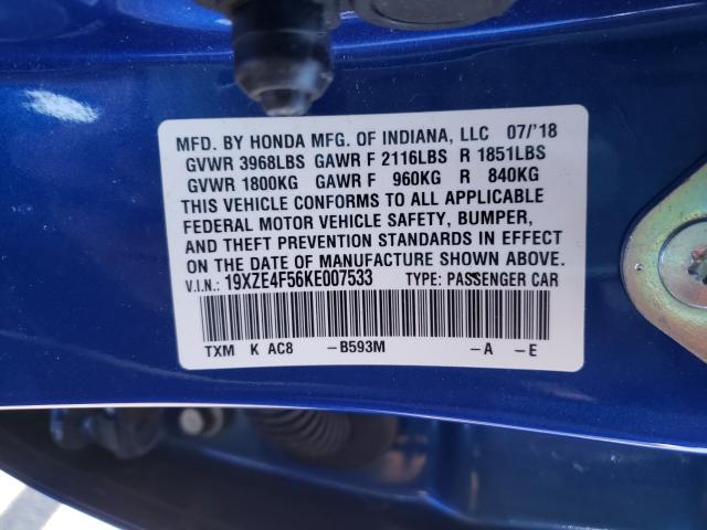 Photo 9 VIN: 19XZE4F56KE007533 - HONDA INSIGHT EX 