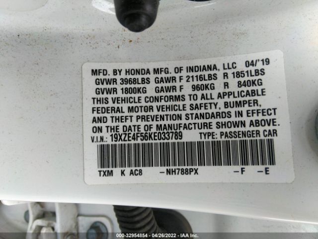 Photo 8 VIN: 19XZE4F56KE033789 - HONDA INSIGHT 