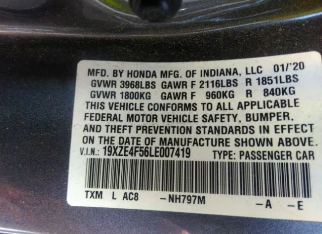 Photo 8 VIN: 19XZE4F56LE007419 - HONDA INSIGHT 