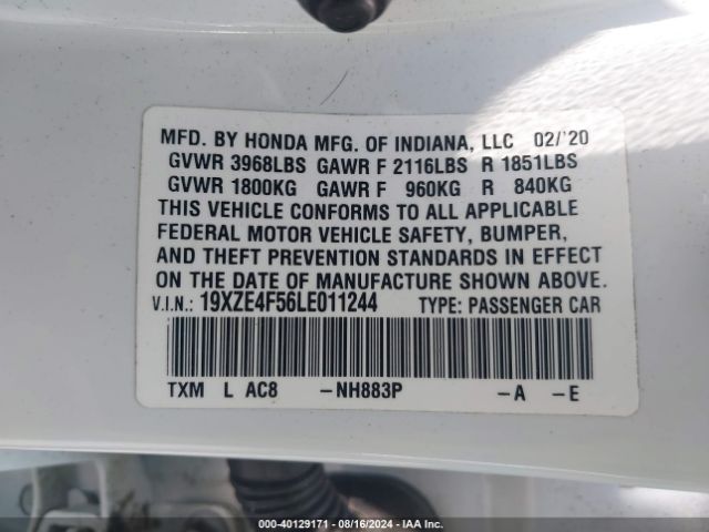 Photo 8 VIN: 19XZE4F56LE011244 - HONDA INSIGHT 