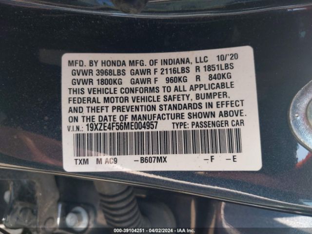 Photo 8 VIN: 19XZE4F56ME004957 - HONDA INSIGHT 