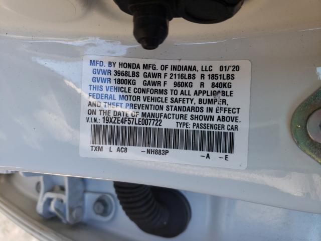 Photo 9 VIN: 19XZE4F57LE007722 - HONDA INSIGHT 