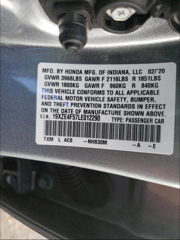 Photo 9 VIN: 19XZE4F57LE012290 - HONDA INSIGHT EX 