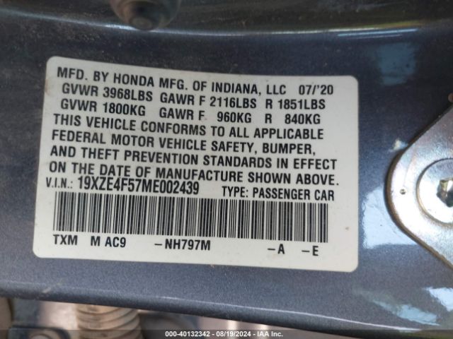 Photo 8 VIN: 19XZE4F57ME002439 - HONDA INSIGHT 