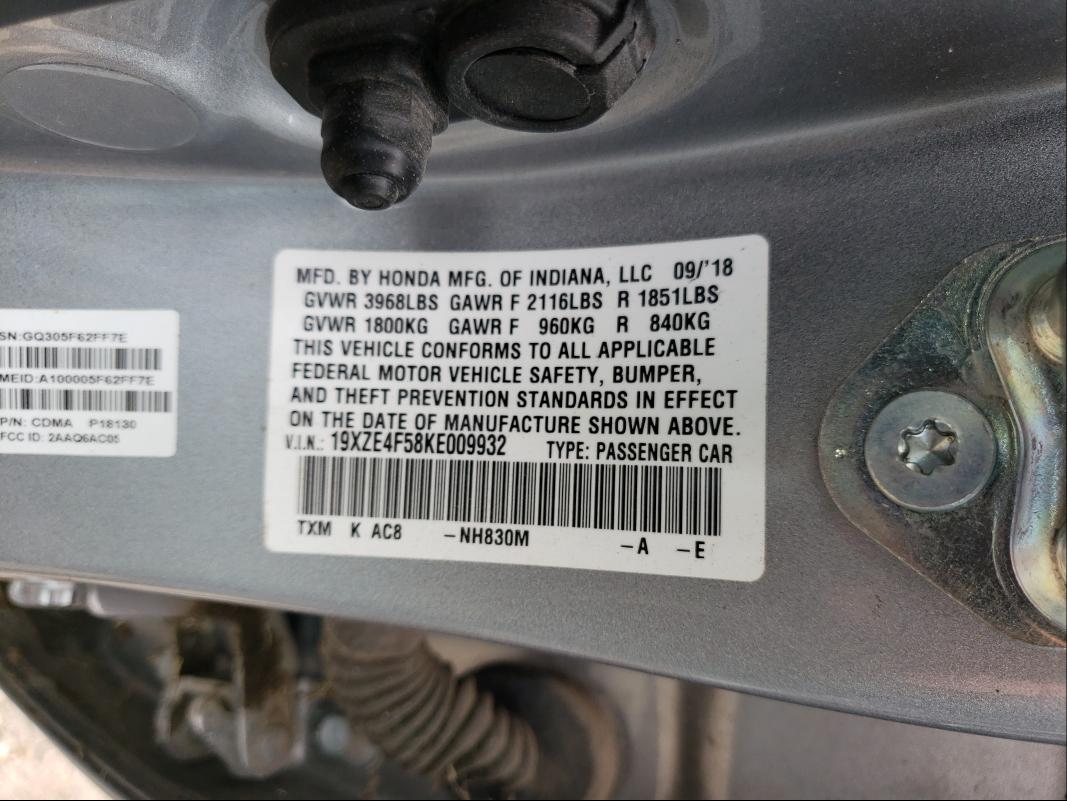 Photo 9 VIN: 19XZE4F58KE009932 - HONDA INSIGHT EX 