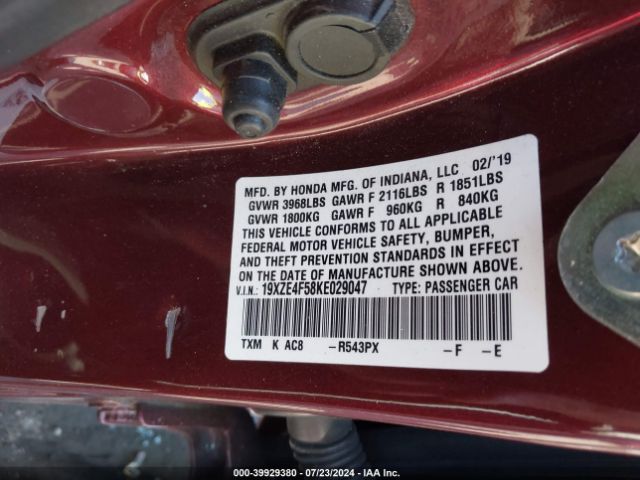 Photo 8 VIN: 19XZE4F58KE029047 - HONDA INSIGHT 