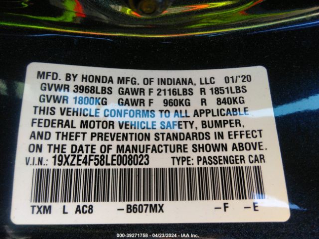 Photo 8 VIN: 19XZE4F58LE008023 - HONDA INSIGHT 