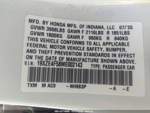 Photo 8 VIN: 19XZE4F58ME002143 - HONDA INSIGHT 