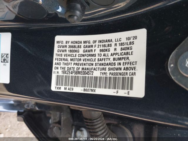 Photo 8 VIN: 19XZE4F58ME004572 - HONDA INSIGHT 