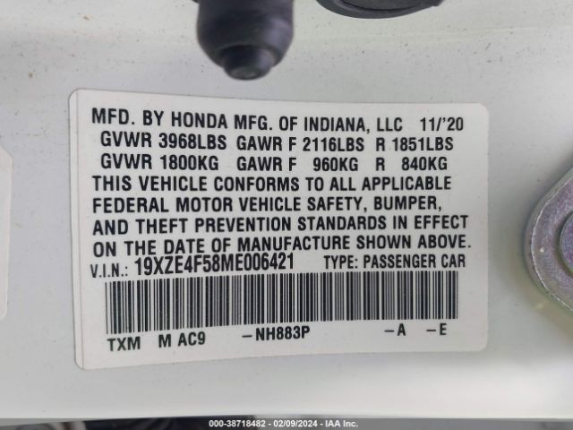 Photo 8 VIN: 19XZE4F58ME006421 - HONDA INSIGHT 