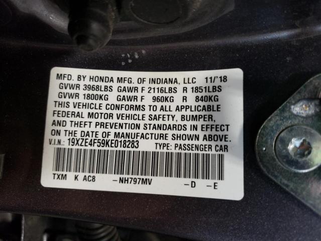 Photo 9 VIN: 19XZE4F59KE018283 - HONDA INSIGHT EX 