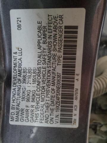 Photo 11 VIN: 19XZE4F5XNE006387 - HONDA INSIGHT 