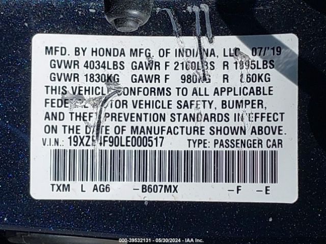 Photo 8 VIN: 19XZE4F90LE000517 - HONDA INSIGHT 