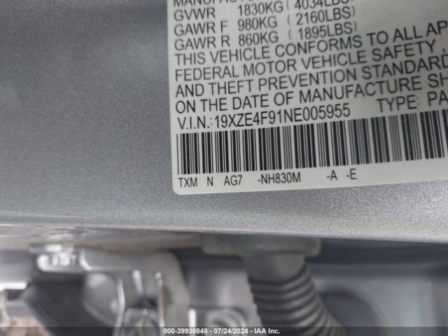 Photo 8 VIN: 19XZE4F91NE005955 - HONDA INSIGHT 