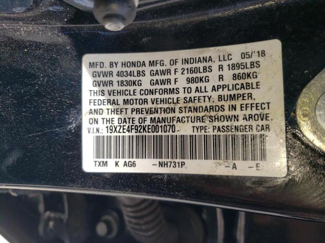 Photo 9 VIN: 19XZE4F92KE001070 - HONDA INSIGHT TO 